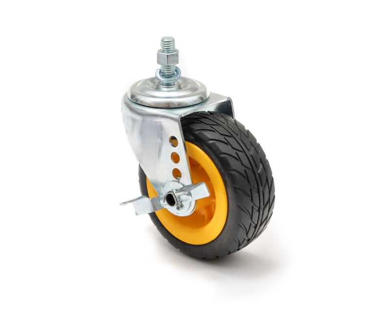 Rock-N-Roller Ground Glider Caster with Brake 5" x 2" 2-Pack for R6G, R8, R10 & R11G Multi-Carts